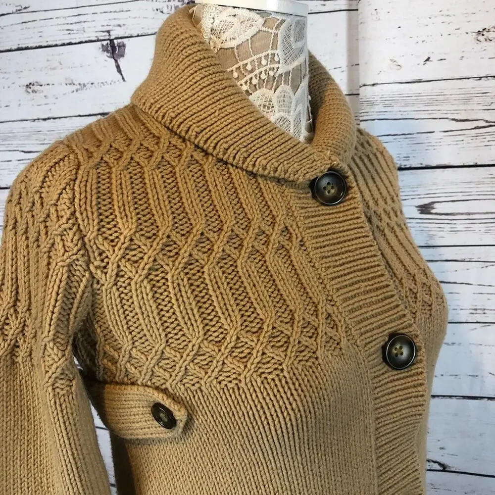 Gap kids cable knit long sweater Cardigan shawl collar size XL